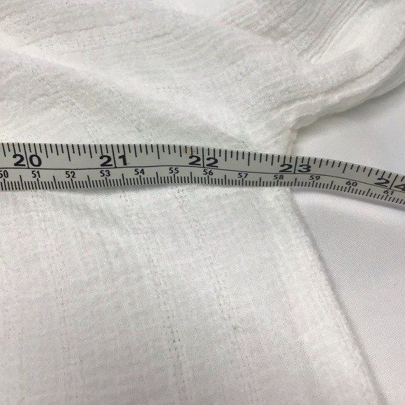 Billabong boho white cotton blouse peasant blouse with long sleeves crochet trim - Picture 14 of 16